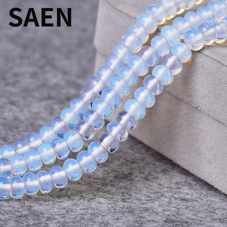 

SAEN Natural Oval Shape opal Nature Stone Beads For Jewelry Making 5X8mm 4X6mm Semi-precious spacer beads Stone Wholesale