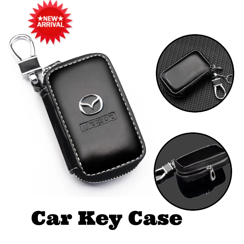 

High-quality Leather Car Key Case Decorative KeyChain Multifunction Wallet Bag For Mazda 2 3 5 6 2017 CX-4 CX-5 CX-7 CX-9 CX-3
