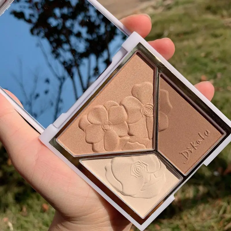 Палитра хайлайтеров 3 в 1 для лица блестящая шиммерная пудра Палетка ремонта