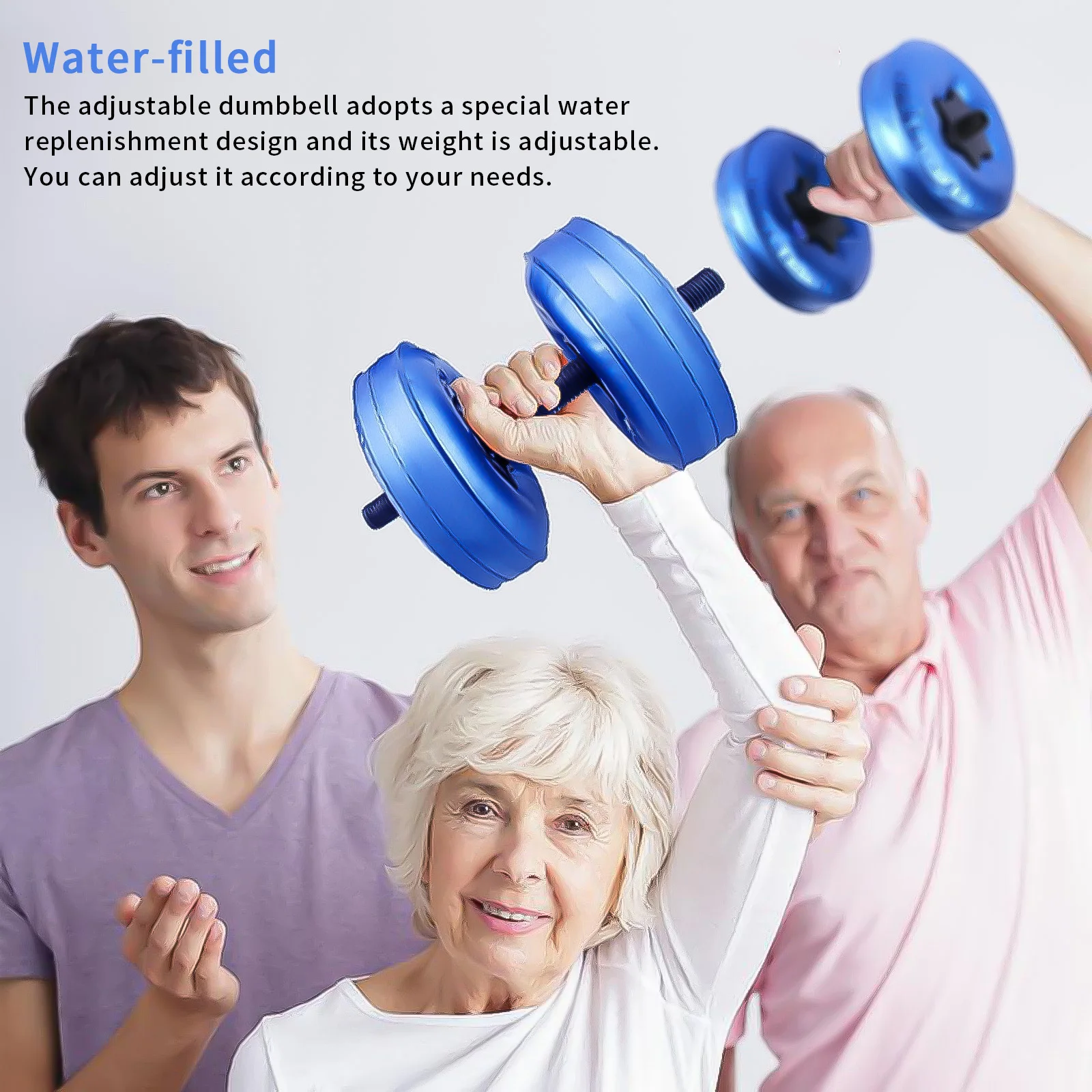 Наполненные водой регулируемые гантели экологически чистые тренировочные для