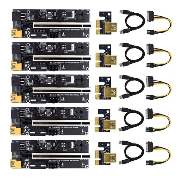 6 шт. VER009S Plus USB3.0 PCI-E Riser 009S PLUS Express X1 до X16 удлинитель USB 3 0 кабель SATA 15 контактов