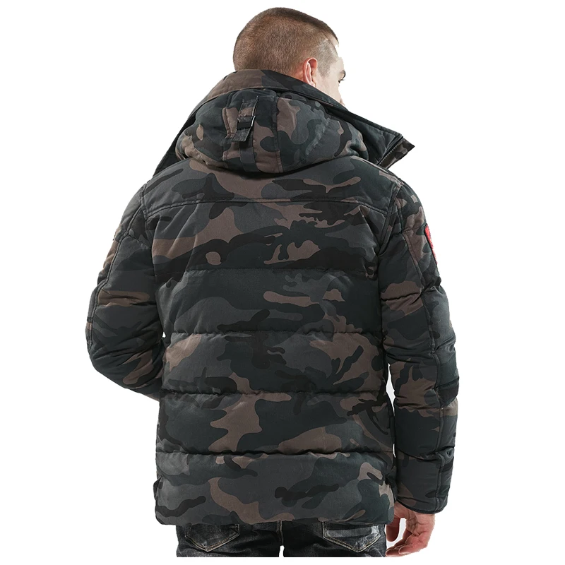 Men's winter coat camouflage thick silk cotton Europe and America warm hooded jacket | Спорт и развлечения