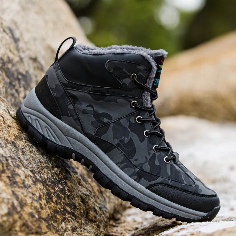 Зимний Теплый плюш тактических видов спорта Для мужчин Обувь на плоской подошве
