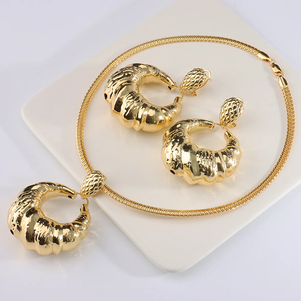 Drop Earring Gold Plated Geometry Dangle Hanging Earrings for Women Fashion Jewelry for Dubai African Bijoux Wedding Bridal