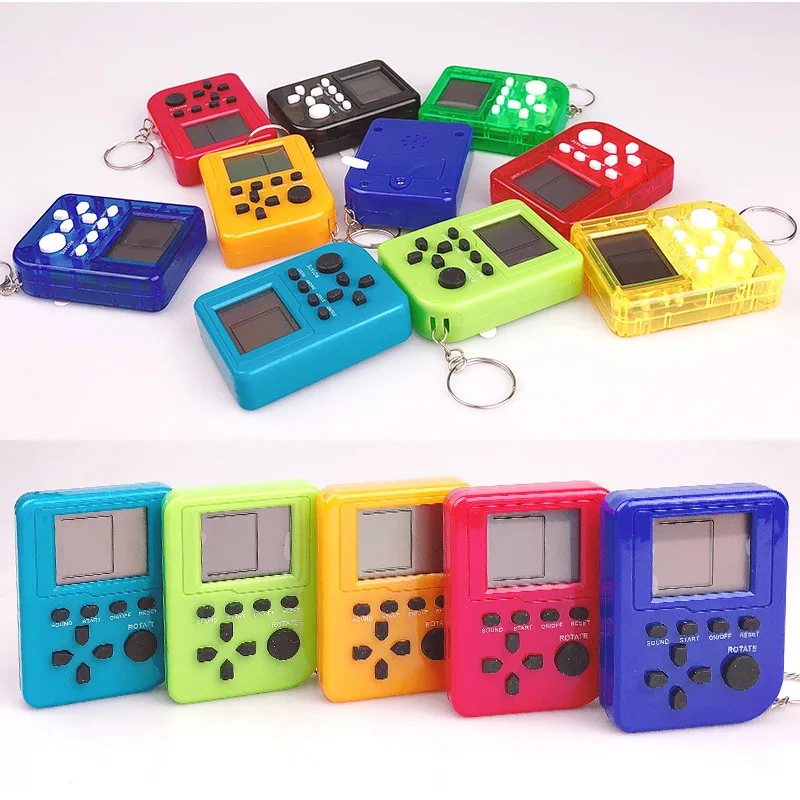 Классическая Мини игровая приставка для ключей Тетрис Детская портативная Ретро