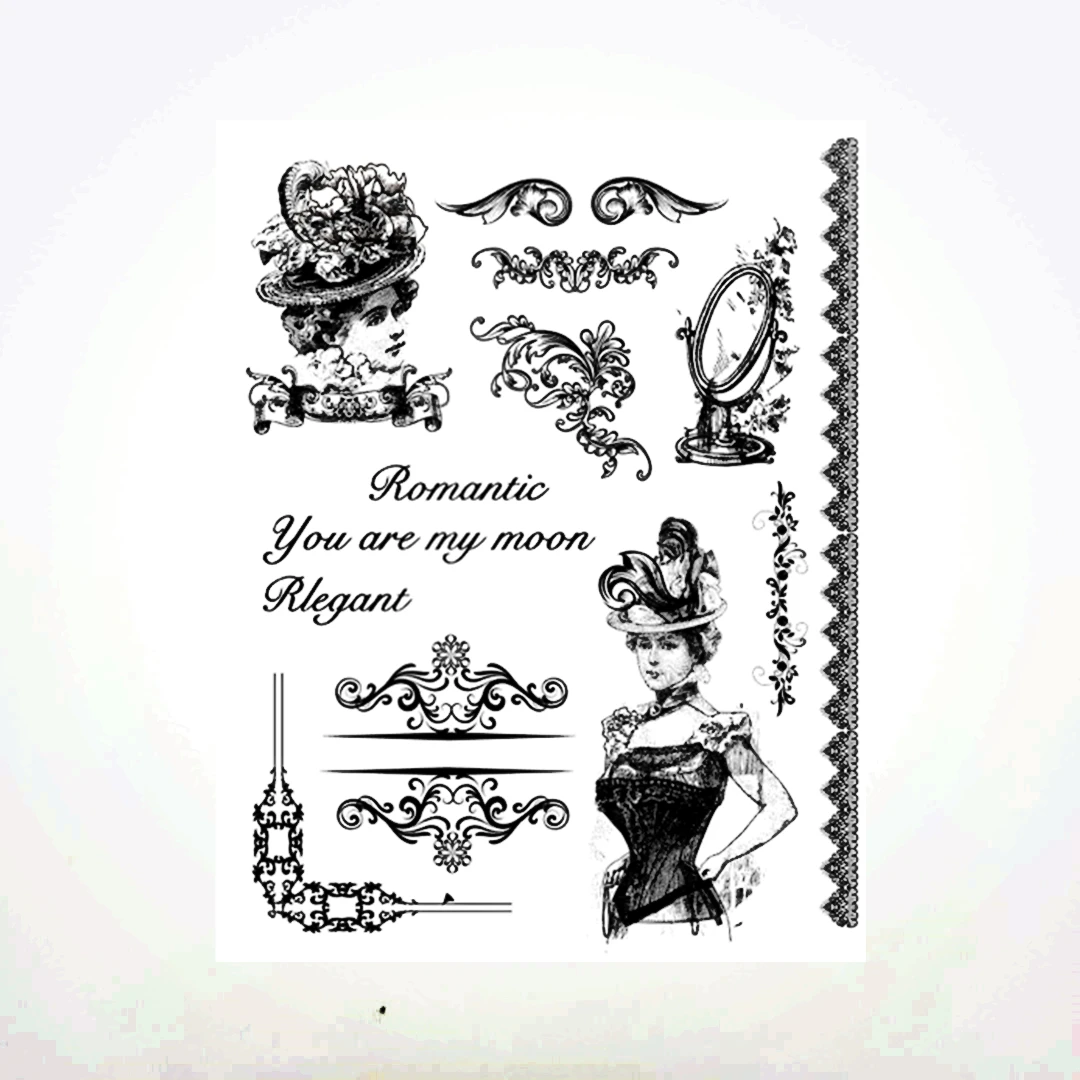 14x18 см бант-бабочка Женская прозрачная печать прозрачные наклейки силиконовый