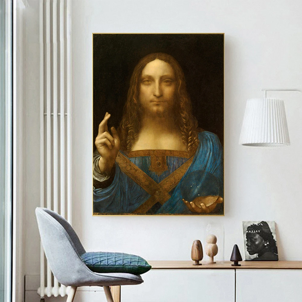 

Salvator Mundi Wall Art Canvas Paintings Reproductions Famous Home Decorative Canvas Prints For Living Room Home Decoration