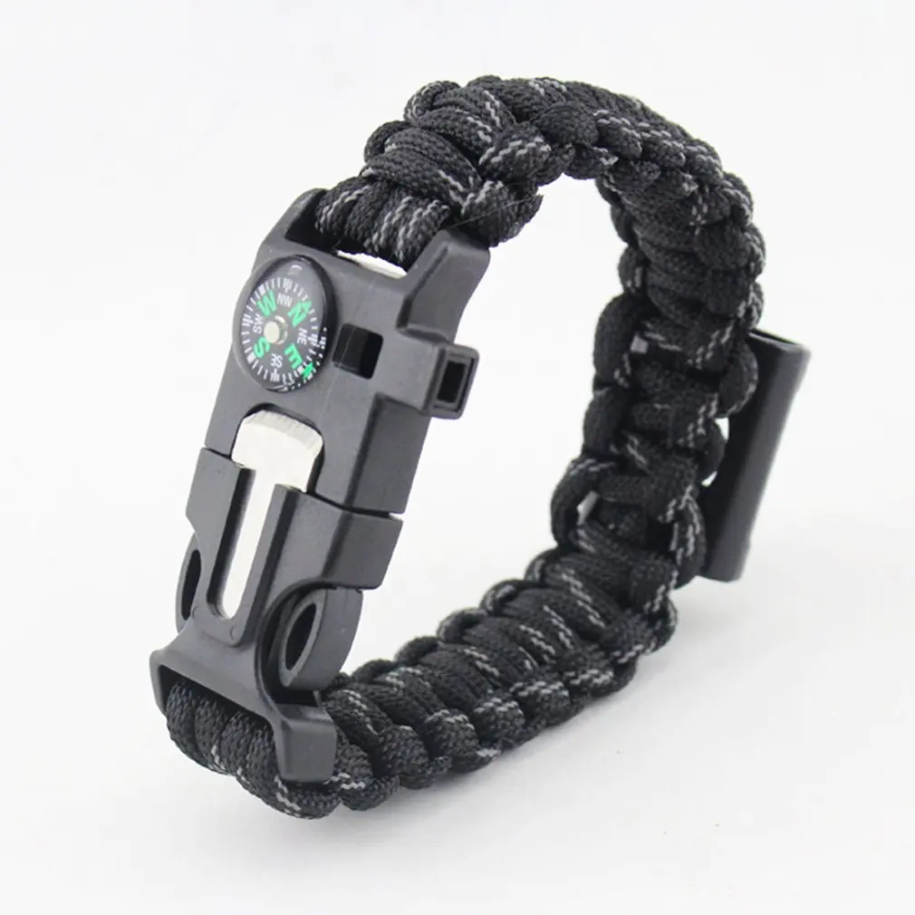 

Umbrella Men Outdoor LED Light Survival Umbrella Rope SOS Bracelet Emergency Rescue Bracelet Compass Sport Whistle Bracelets