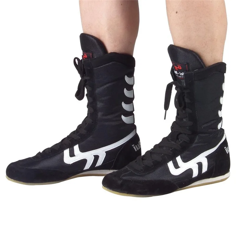 

Professional Men Boxing Wrestling Shoes Women Cow Muscle Outsole Breathable Combat Sneakers Lace Up Boots Boxing Shoes A7027