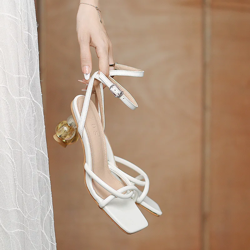 

Comfort Shoes for Women Clear Heels Plastic Sandal Open Toe Suit Female Beige Transparent High Girls Peep 2021 Rhinestone Black