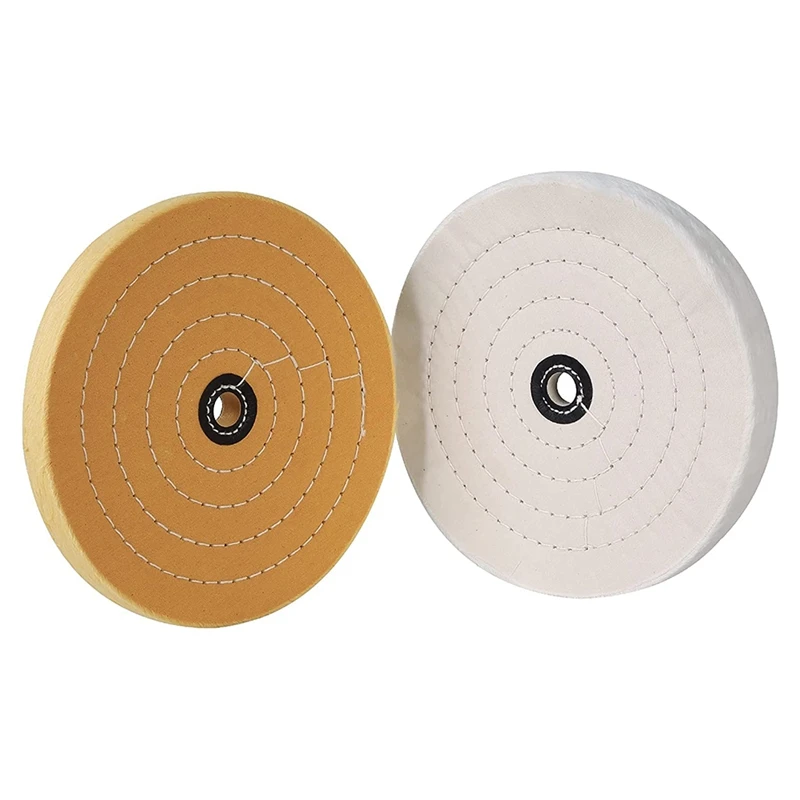 

NEW-Polishing Wheel 8 Inch,for Bench Grinder/Bench Buffer,5/8 Inch Arbor Hole,Cotton White (50 Layers) Yellow (40 Layers)