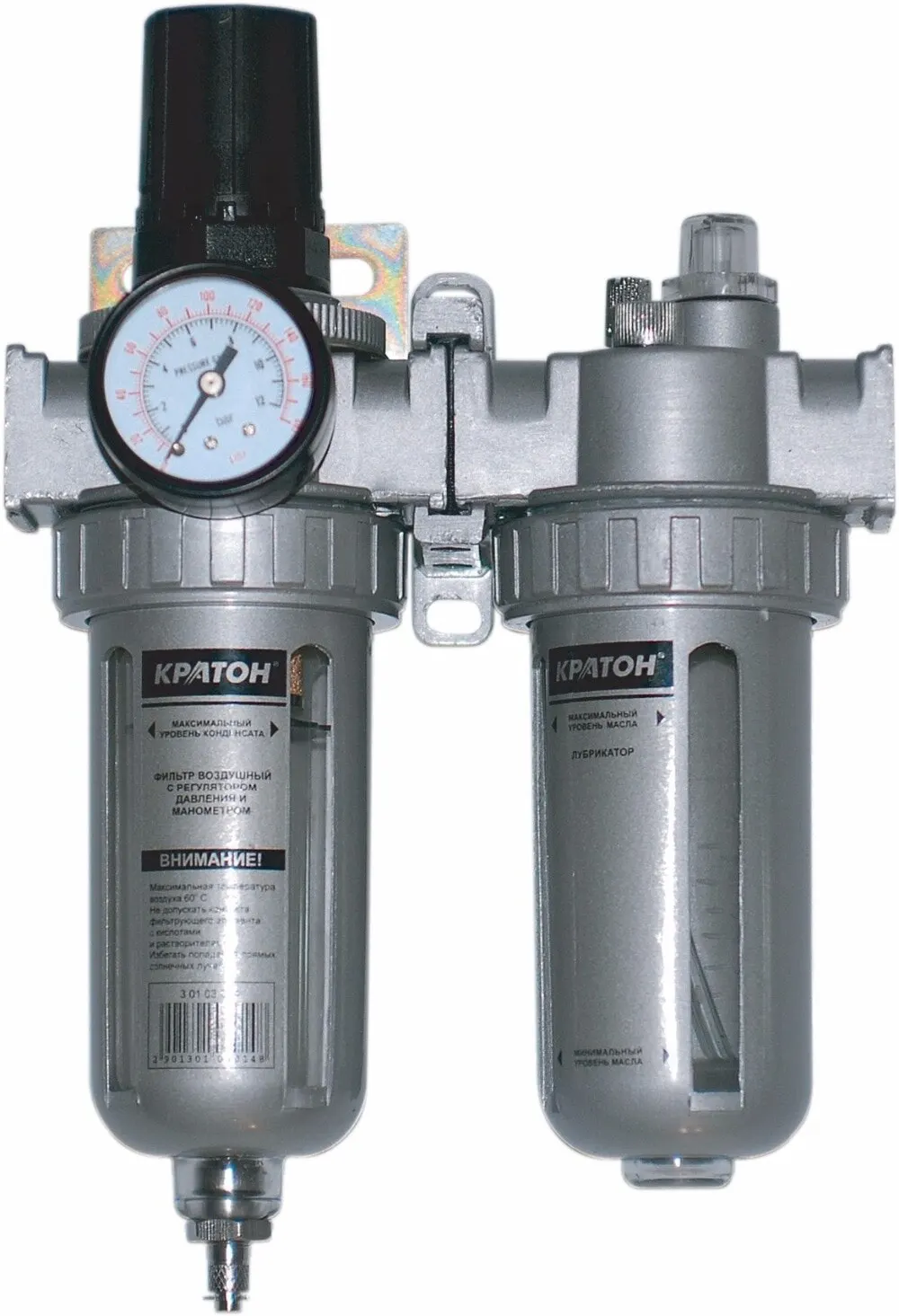 Фильтр воздушный с регулятором давления манометром и лубрикатором Кратон|filter