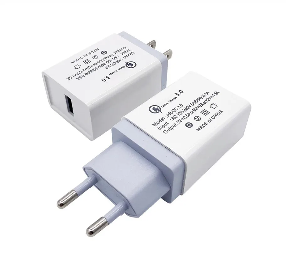 Быстрое зарядное устройство QC3.0 QC 3,0 USB зарядное устройство Поддержка смарт адаптер быстрой зарядки ЕС/США/Великобритания Разъем для SAMSUNG IPHONE HUAWEI