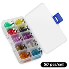 Блок предохранителей для автомобилей, лодок, грузовиков, 50 шт., для Volkswagen VW Jetta MK5 6 Golf 4 5 6 7 CC Tiguan Passat B5 B6 b7 Polo