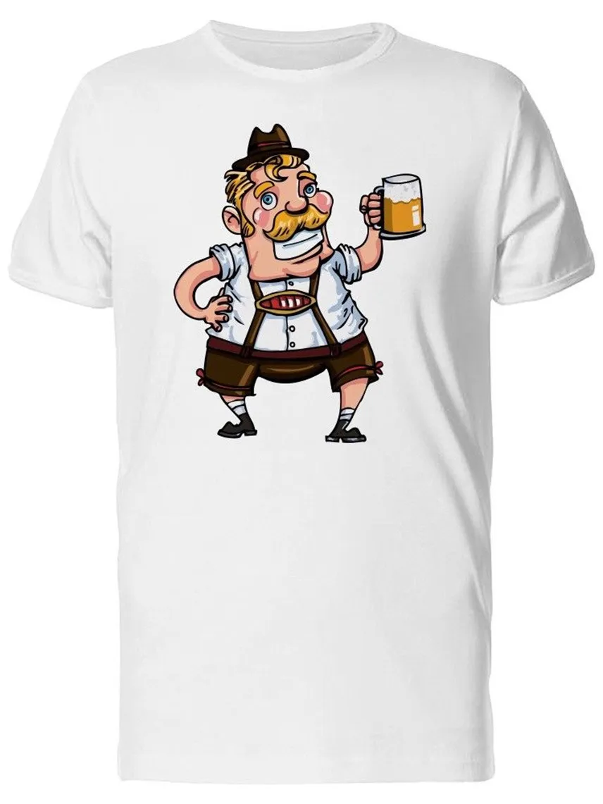 

Man With Lederhosen And Mug Men'S Tee -Image By Loose Plus Size Tee Shirt