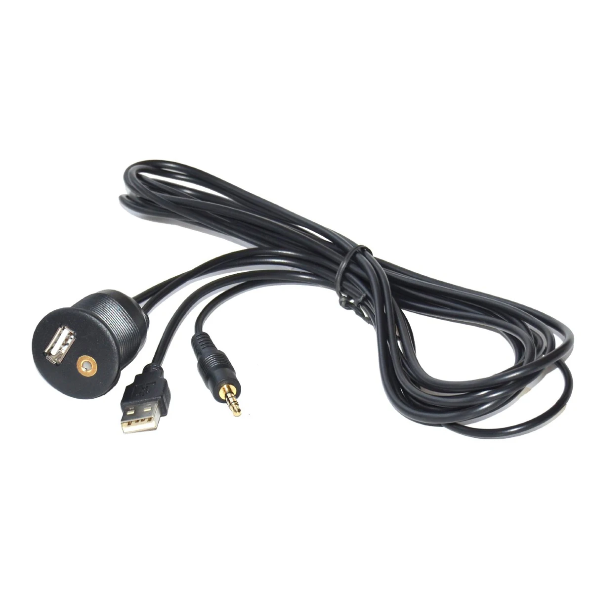1 pcs Extension Cable Car Flush Mount USB 3.5mm 1/8 Audio AUX for Adult | Автомобили и мотоциклы