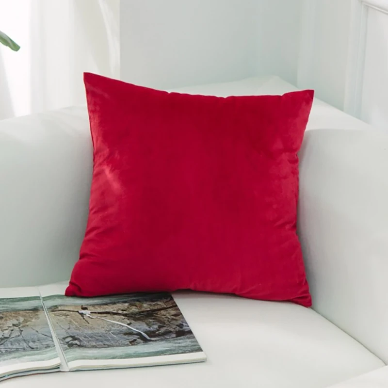 13 Nordic Style Velvet Pillowcase Simple Solid Throw Cushion Covers Square Pillow Cover for Bedroom Sofa Living Room Decoration - Цвет: 13
