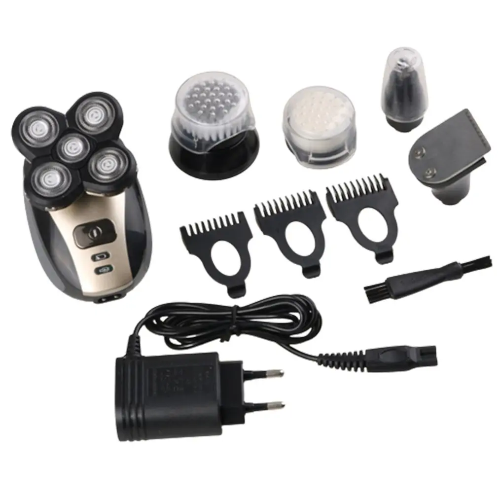 

Electric Shaver Men's 5 In 1 USB Rechargeable 5 Head Electric Shaver Hair Trimmer Nose Ears Face Cleaning Brush