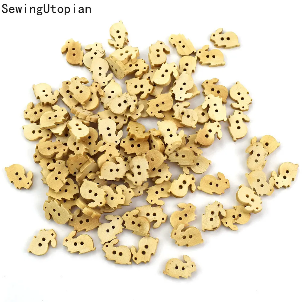 

Sewing on Rabbit Button Animal 2 Hole Wooden Decorative Sewing Buttons Suitable for Sewing Scrapbook Crafts DLY Decoration
