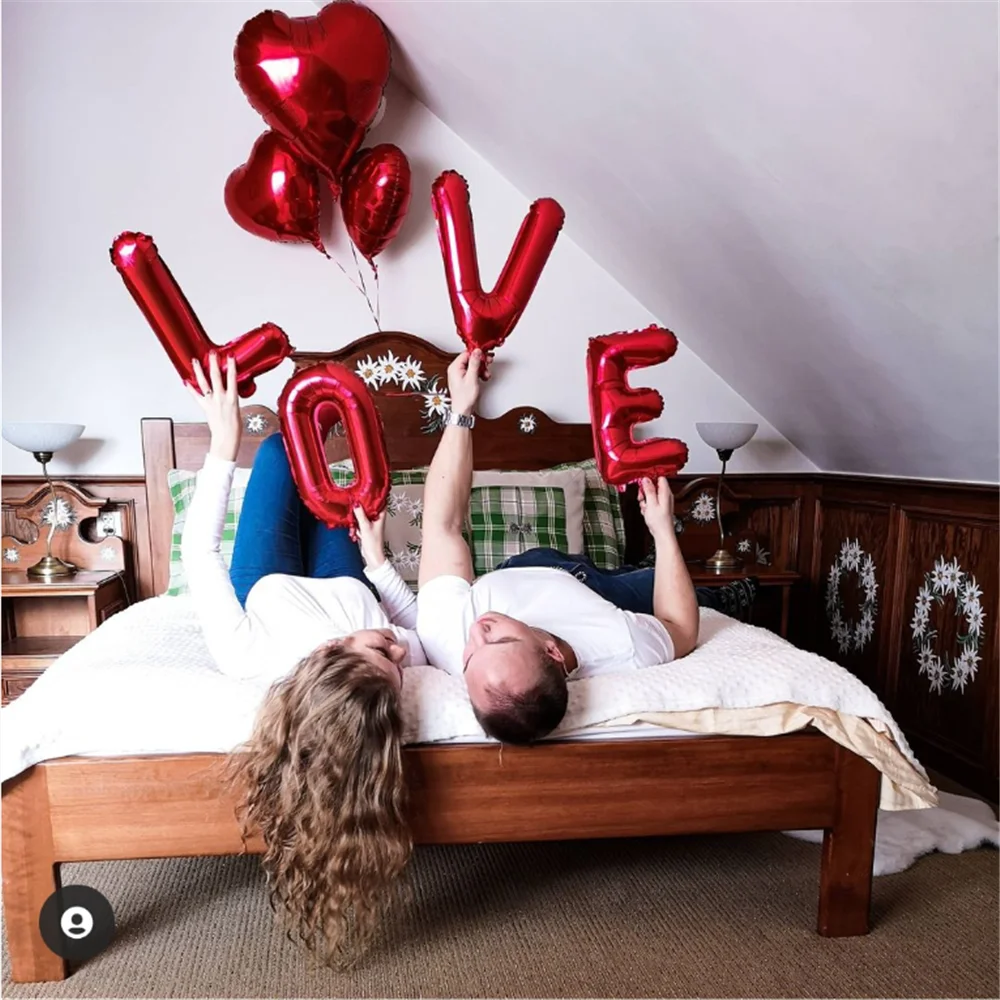 

50pcs 18inch Rose Gold Red Pink Love Foil Heart Helium Balloons Wedding Birthday Party Balloons Valentine's Day Globos Supplies