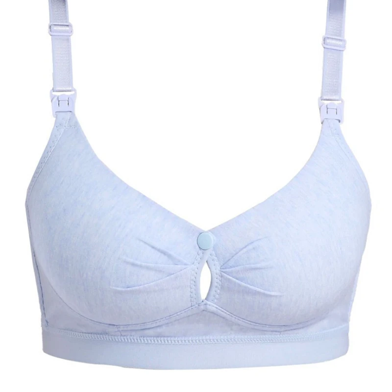 Sujetador de lactancia para mujer, ropa interior de algod&oacute;n, transpirables, maternidad, talla grande, f&aacute;cil de alimentar, sin cables, de verano-4