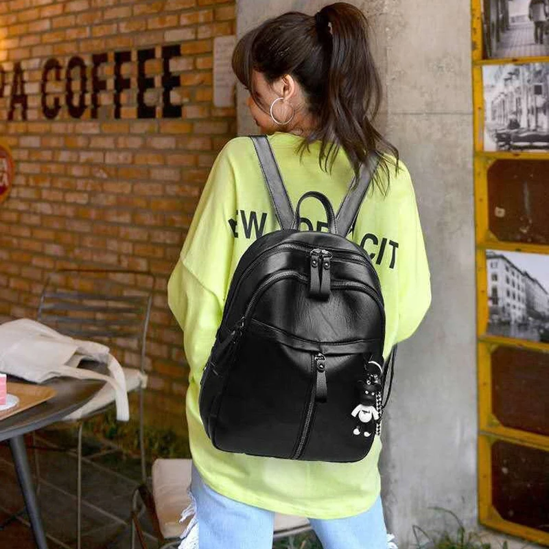

2020 New Fashion Woman Backpack High Quality Youth PU Leather Backpacks for Teenage Girls Female School Bag Hot Sale