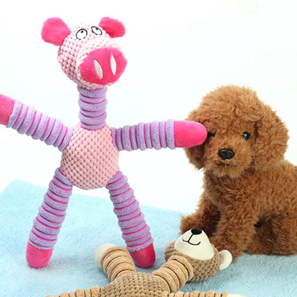 

pet Sounding Toys Cute Elephant Monkey Pig Shape Dog Toys Durable Plush Material Squeaky Chew Funny Pet Interactive Training Toy