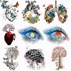 Патчи Prajna для глаз мозга, анатомические органы, сердце, термотрансферные виниловые патчи, наклейки для искусственных элементов, сделай сам