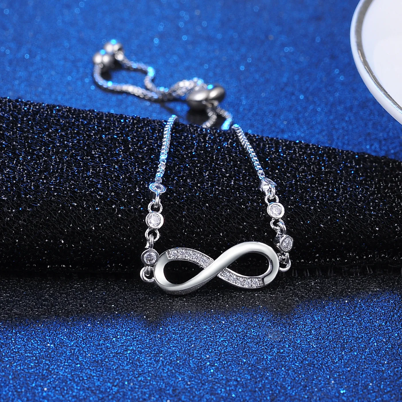 

Rhinestone Infinity Bracelet Men's Women's Jewelry Pulsera Diamante Bracelete de diamantes para mulher bracelets