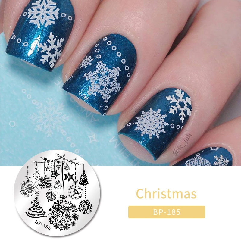 Christmas Day117 BORN PRETTY дизайн ногтей штамп штамповка шаблон цветок геометрии любовь DIY маникюр изображение пластины из нержавеющей стали дизайн ногтей трафарет - Цвет: Christmas Day117