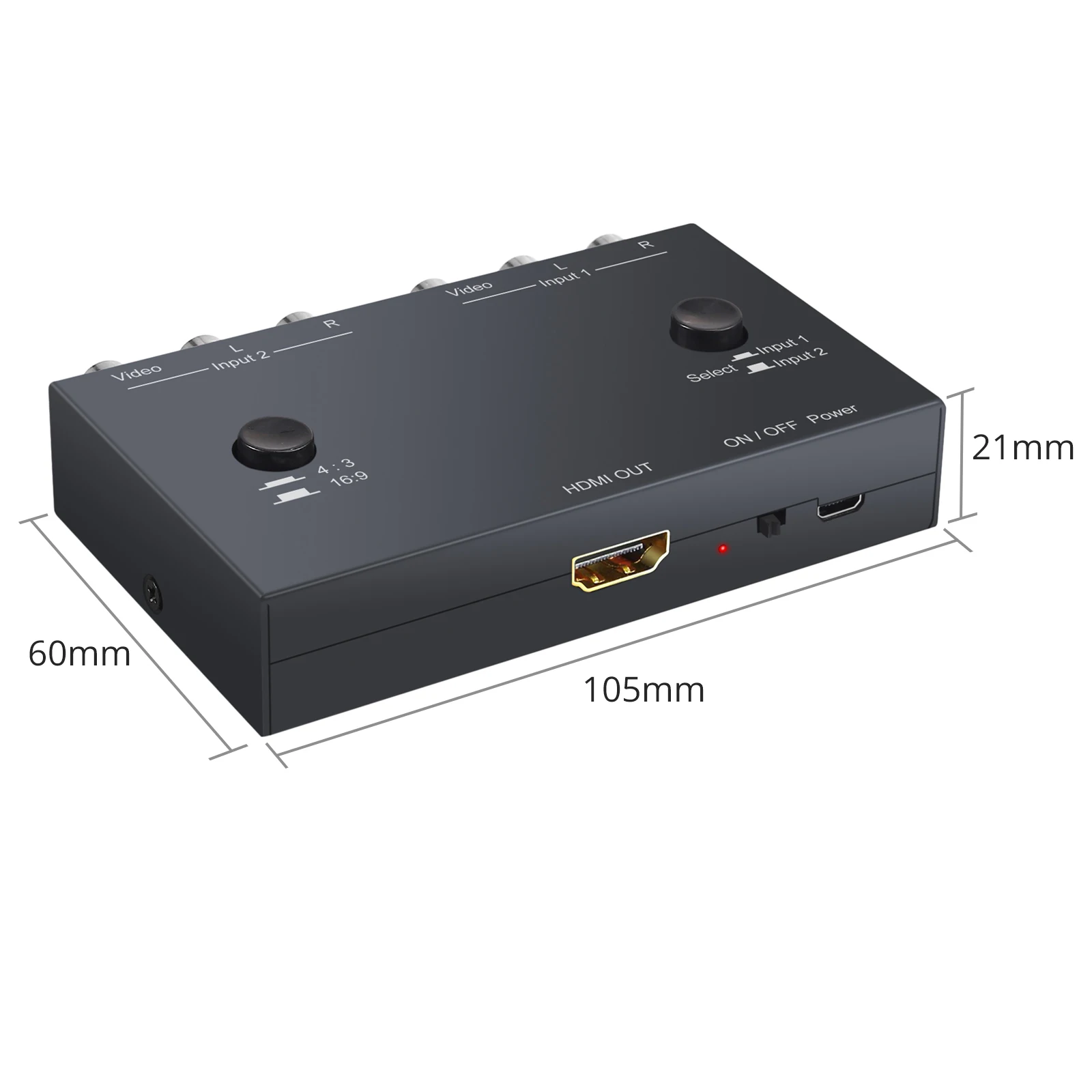 LiNKFOR 2 порта AV к HDMI совместимый конвертер RCA адаптер для WII N64 PS1 PS2 PS3 VHS VCR DVD