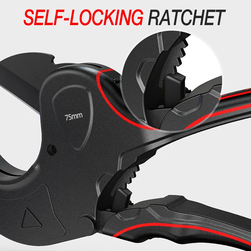 

32-75MM Tube Scissors SK5 Material With Treatment Ratchet Pipe Cutter PVC/PE/VE Hose Cutting Manual Working Home Hand Tools Set