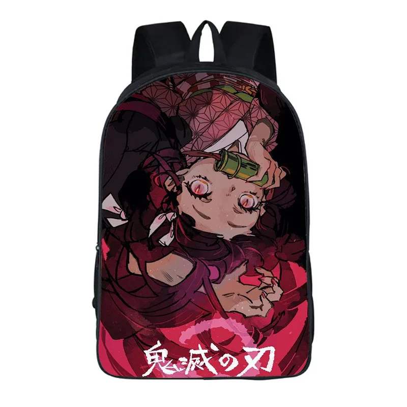 Рюкзак для косплея аниме Kimetsu No Yaiba прочный дышащий из полиэстера студентов