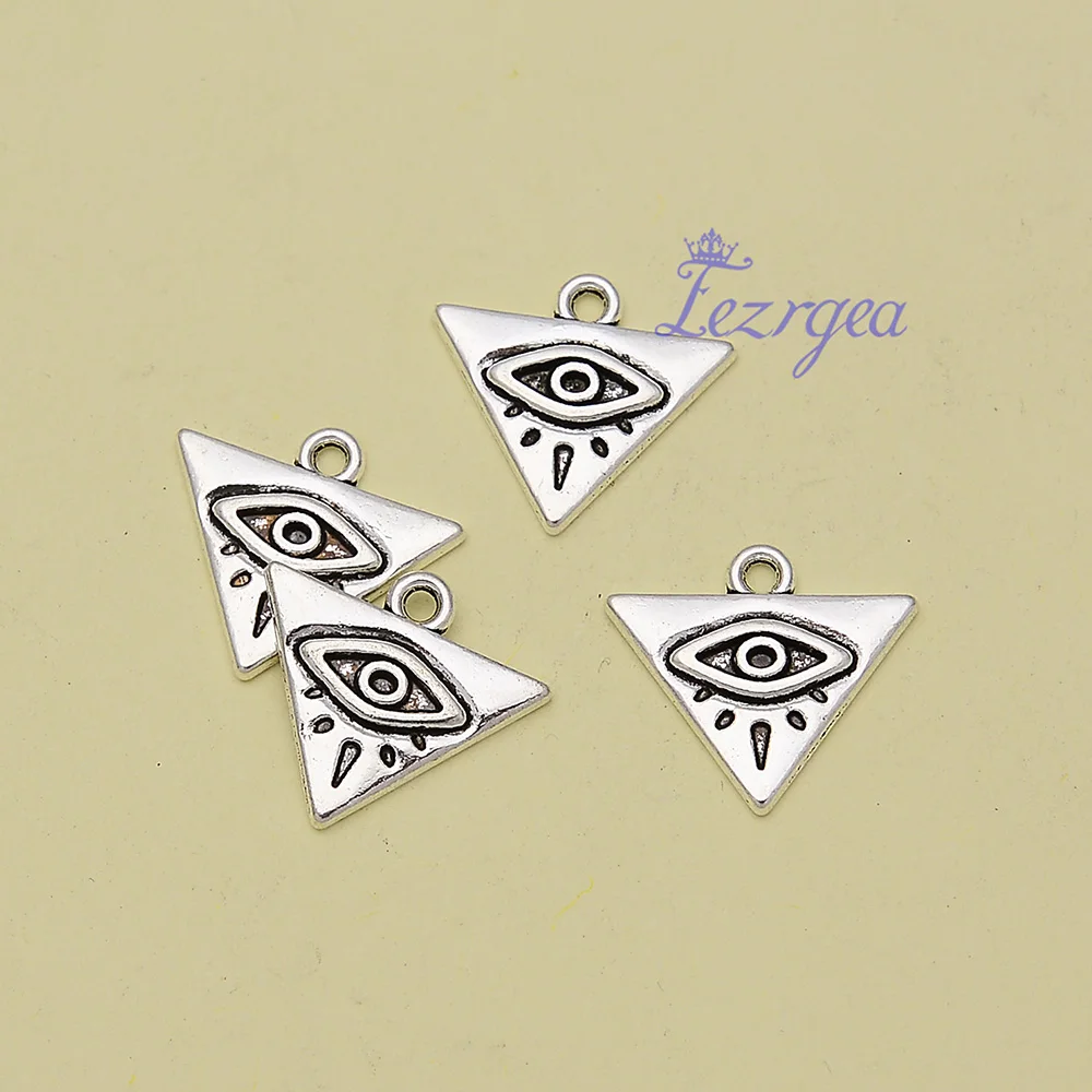 

40 шт./лот 14x16 мм Античное посеребренное треугольное ожерелье с подвесками Геометрическая подвеска для рукоделия ожерелье аксессуары