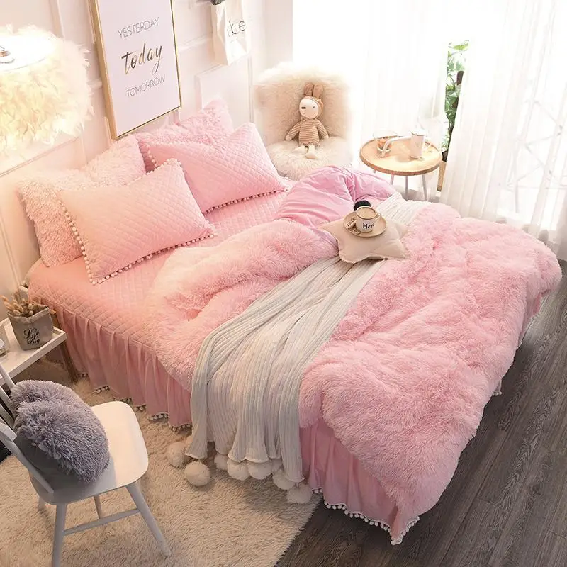 43New норковый длинный бархатный чистый комплект постельного белья флисовый