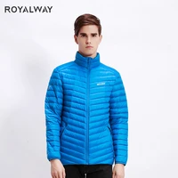 royalway outdoor travel camping hiking winter down jackets men light portable stand collar jackets white duck down short coats