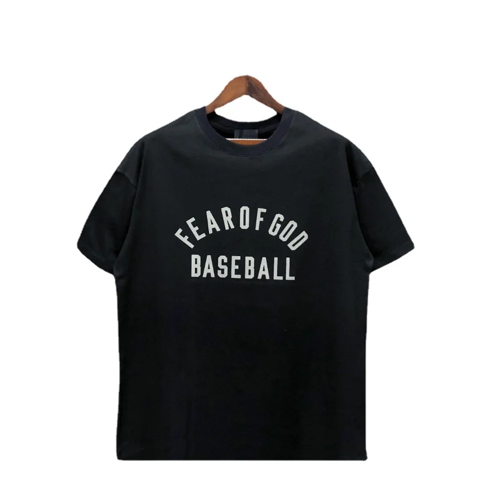 

New Fog Essentials 1:1 Kanye West Jerry Lorenzo Season 7 Men's T-shirt Loose Oversize High Street Short Sleeve Baseball Tee