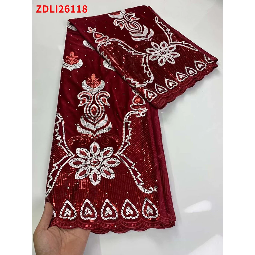 

Африканская кружевная ткань, 5 ярдов/партия, ZDLI26118 A