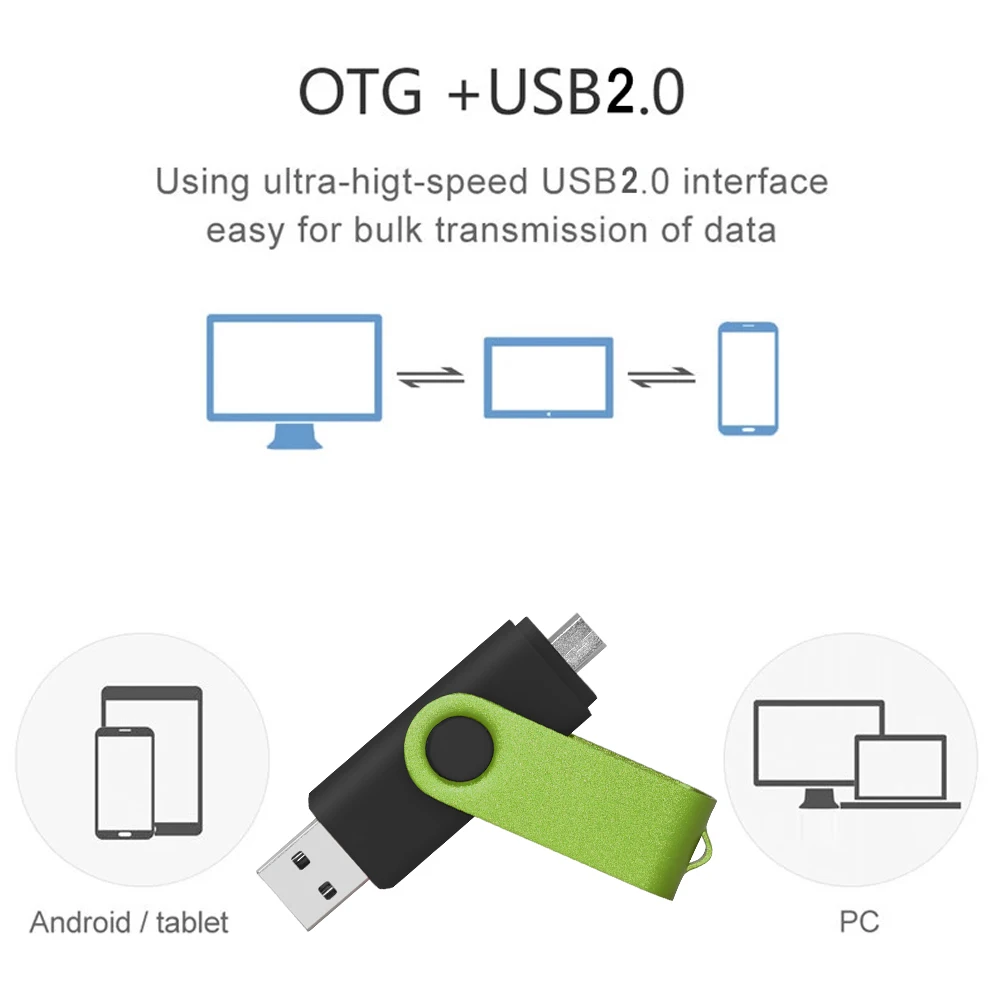 Цветной флэш накопитель 16 Гб 2 0 USB OTG Флешка 4 ГБ 8 металлический Usb 32 64 карта памяти