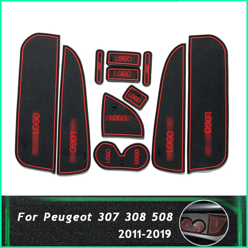Слот для ворот для peugeot 307 308 508 2011- 307SW 307CC T9 508sw 508RXH внутренняя дверная накладка автомобильные подстаканники Нескользящие коврики