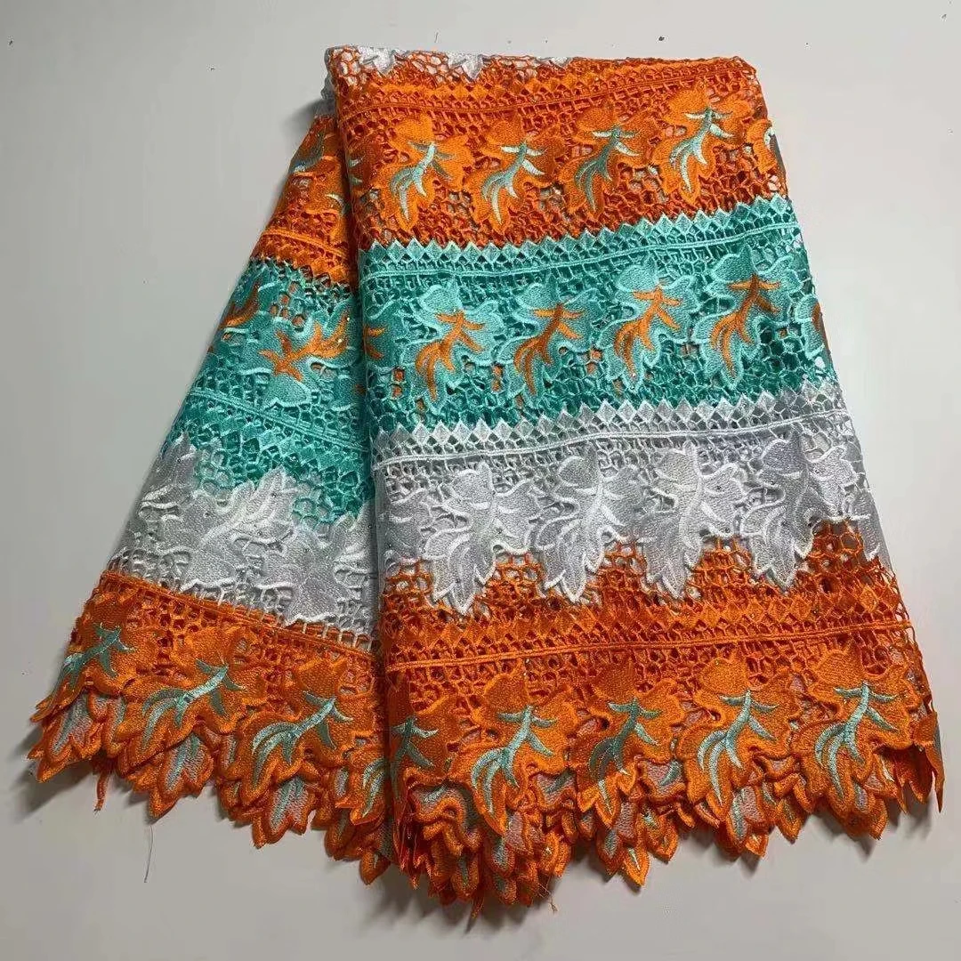 

the latest design newcoming 5yards african water soluble lace fabric for lady dress fashion style DF5241
