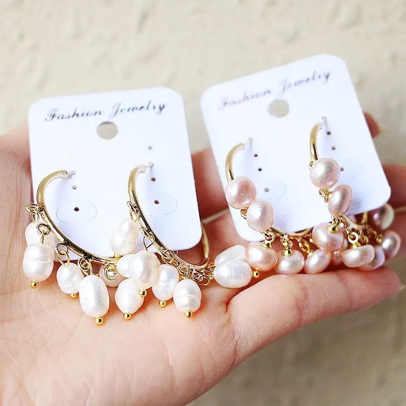 5 пар трендовые жемчужные серьги нестандартные с бисером золотые гальваническим