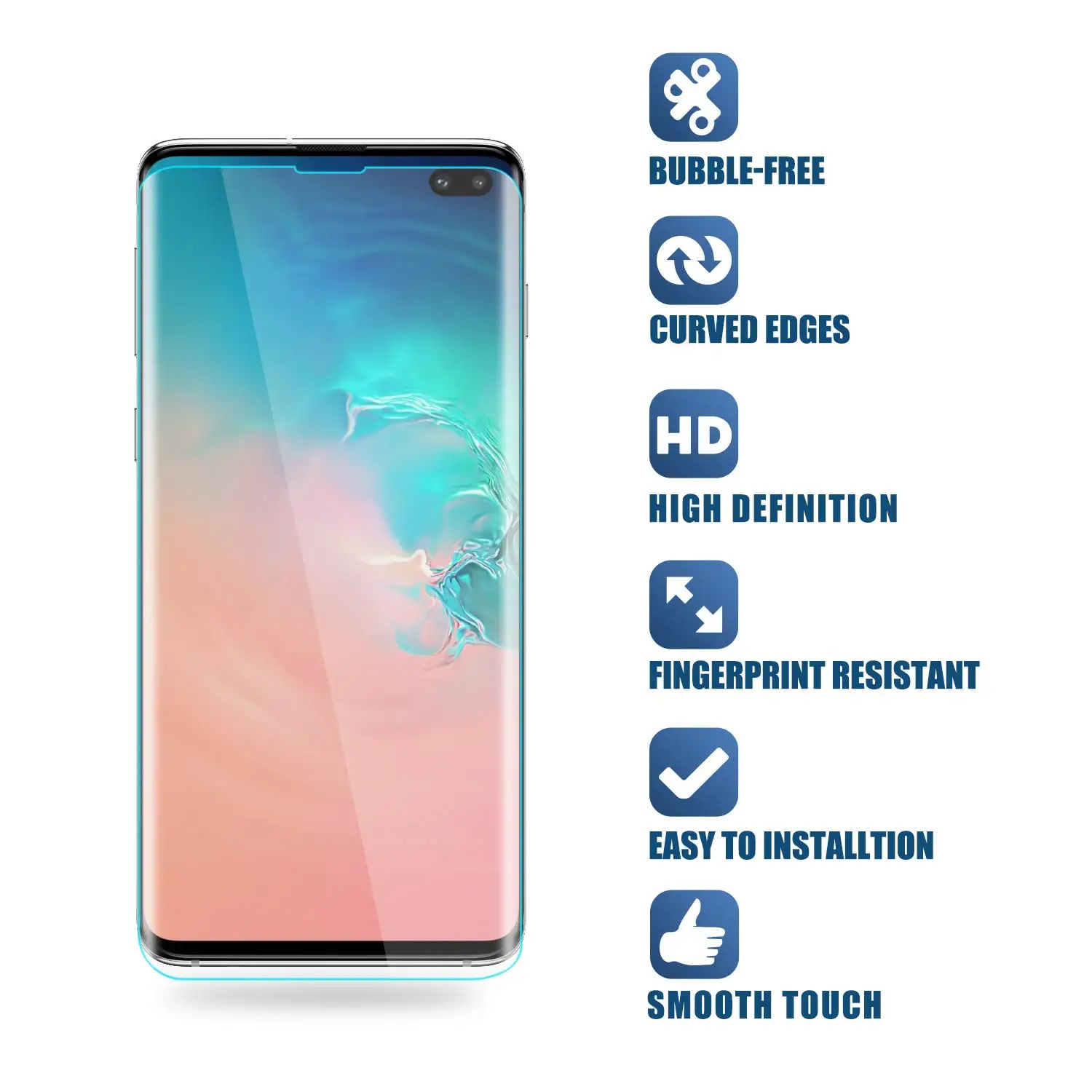 УФ жидкий клей изогнутое закаленное стекло для Samsung Galaxy S8 S9 Plus S10 Lite Note 8 9 10 полное