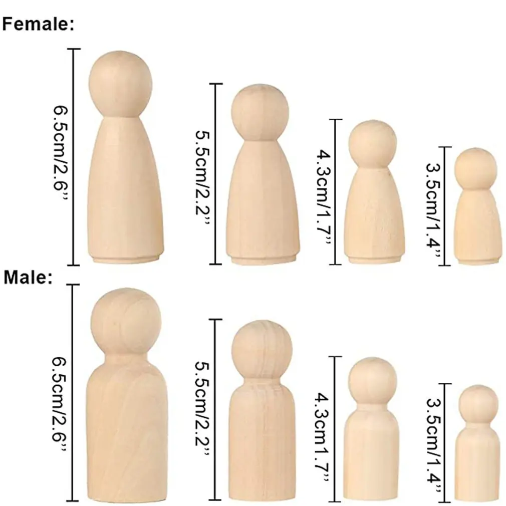 

50Pcs Unfinished Wooden Peg Dolls Wooden Tiny Doll Bodies People Decorations Art And Creative Diy Craft For Kids