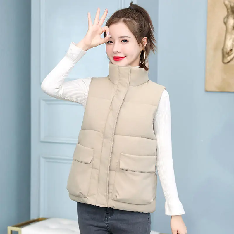 

6XL Autumn Winter Vest Female Casual Black Waistcoat Sleeveless Jacket Women Clothes Plus Size White Vest Warm Women Coat Q2903