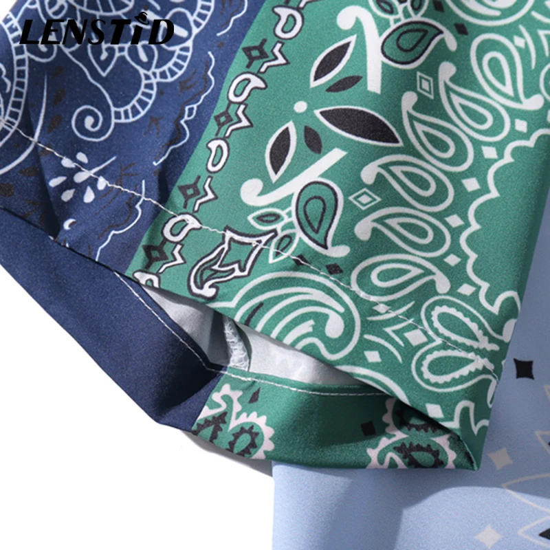 LENSTID 2020 Мужская хип-хоп Гавайская пляжная рубашка уличная одежда Ретро Винтаж