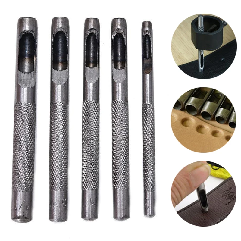 

Punching Leather Hole Punch Round Steel Leather Craft Hollow Hole Punch for Metal Gaskets Leather Plastic Rubber