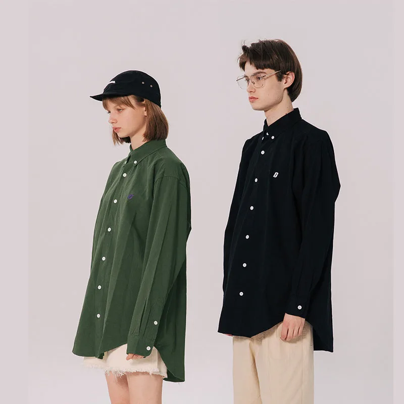 Новинка 2020 мужская пара уличная винтажная модная Однотонная рубашка и женская