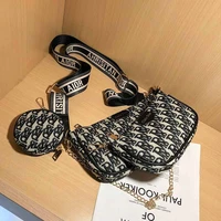 2021 new womens three in one bag fashion all match single shoulder messenger bags female trend letter chain hip hop small bag