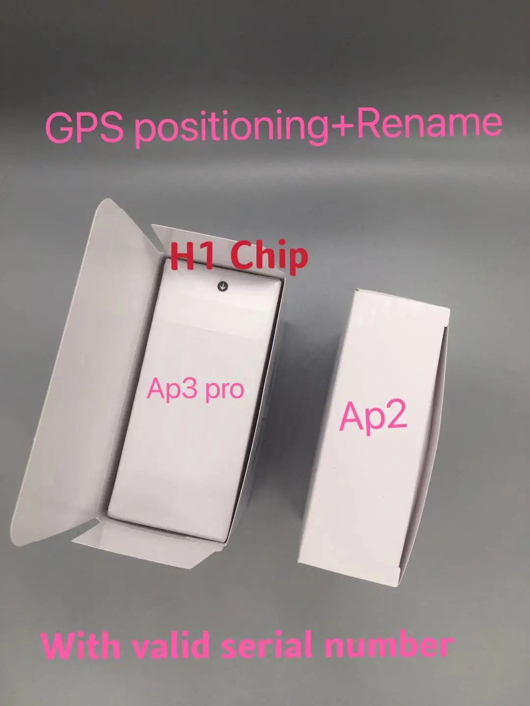 

Air pro H1 chip Renamed headset AP2 Ap3 Generation pro Wireless Charging Bluetooth Earphones GPS Positioning Valid serial number